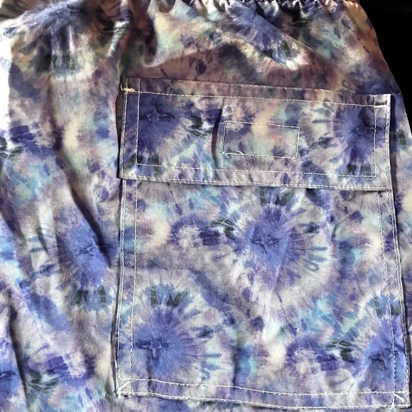 Psycho Bunny Men's Tie Dye Pattern Swim Trunks